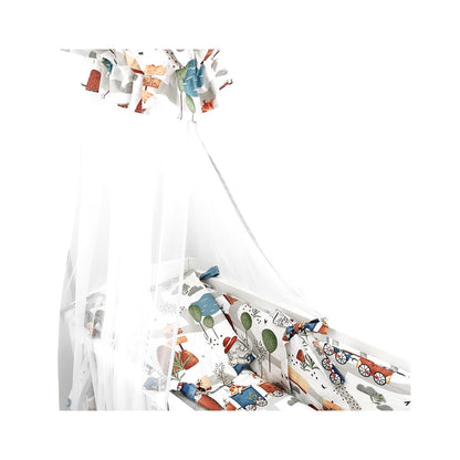 Babybettwäsche Set bunt Tiere und Eisenbahn Motiv Babyzimmer