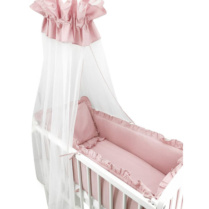 3in1 Beistellbett Royal Rosa Spitze mit Baldachin und Bettwäsche Detail