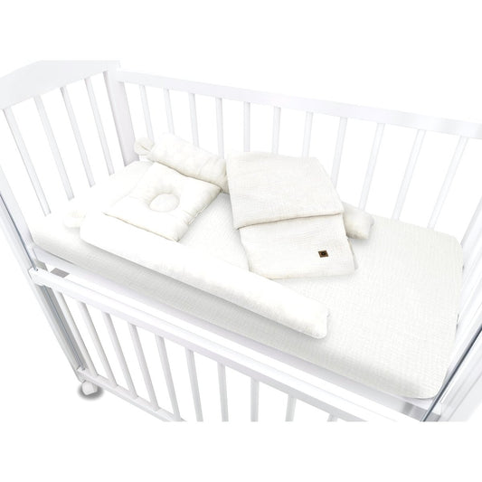 Beistellbett 40x90 Komplettset mit Matratze, Babynest und Musselin Spannbettlaken