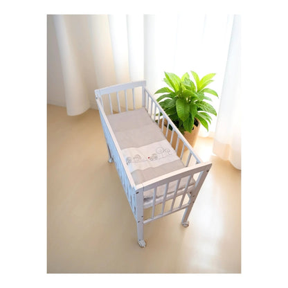 Beistellbett Weiß 40x90 inkl. Matratze & Bettwäsche Set – Viele Farben - babyhafen.de 