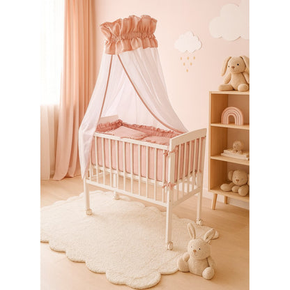 Babyzimmer Beistellbett Set 90×40 cm Altrosa – mit Matratze & Zubehör - babyhafen.de 