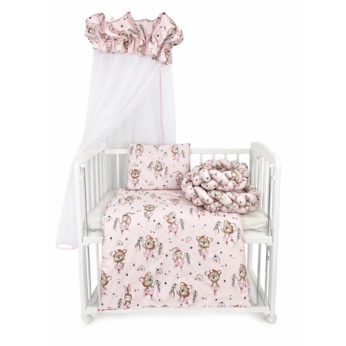 Beistellbett 90x40 Komplettset Little Ballerina Babybett Rosa