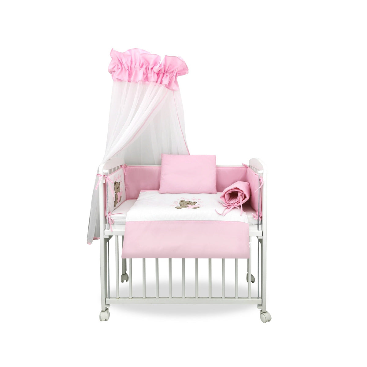 Komplettes Beistellbett Knuddelbärchen Rosa von Babyhafen