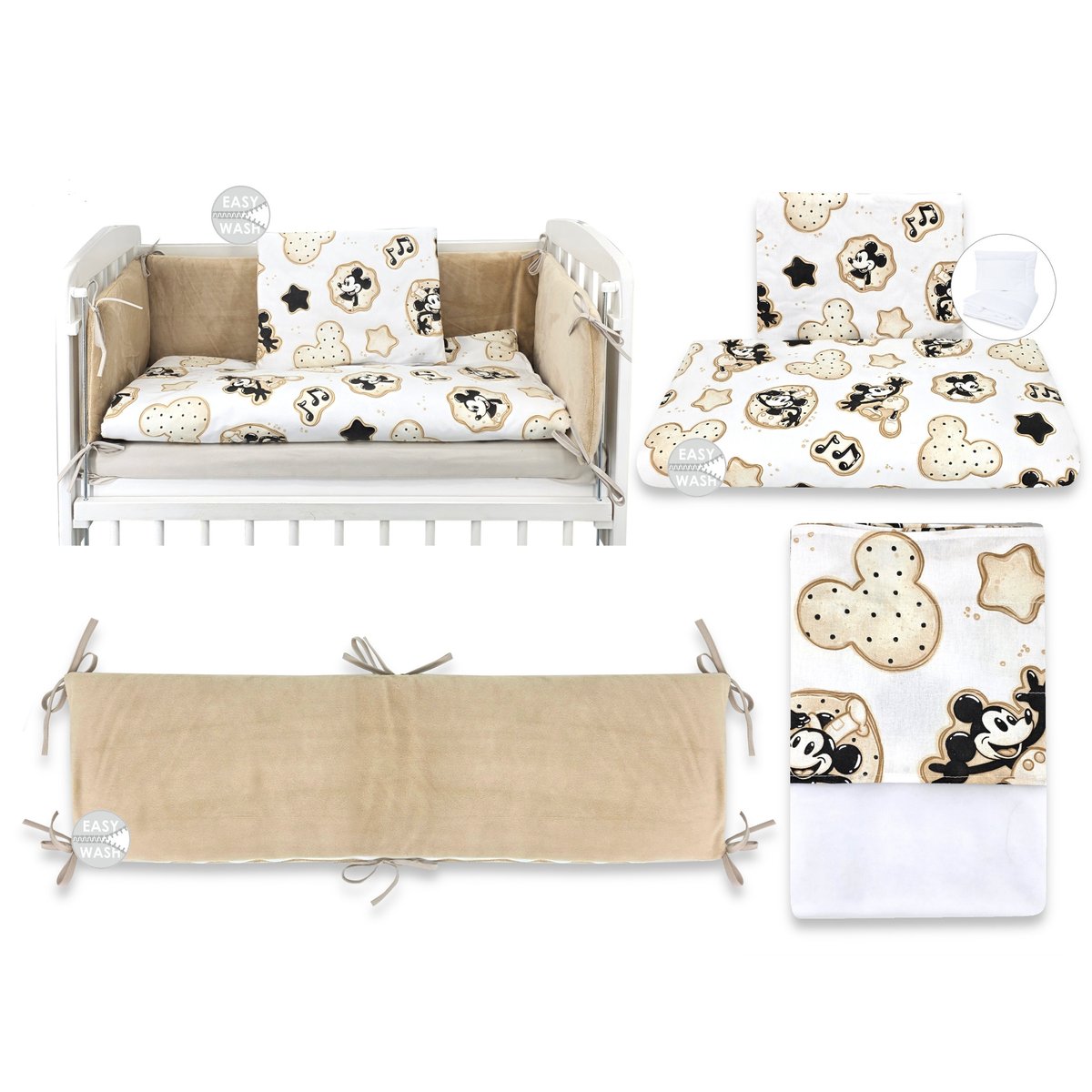 Komplettes Baby Beistellbett Set mit Himmel Bettwaesche und Matratze