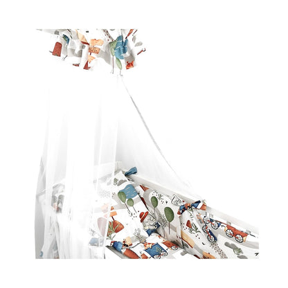 Baby Wiege mit Tiermotiv und Eisenbahn Design