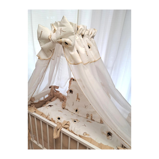 Babybett 3in1 Musselin Safari – Beistellbett & Stubenwagen ab Geburt - babyhafen.de 
