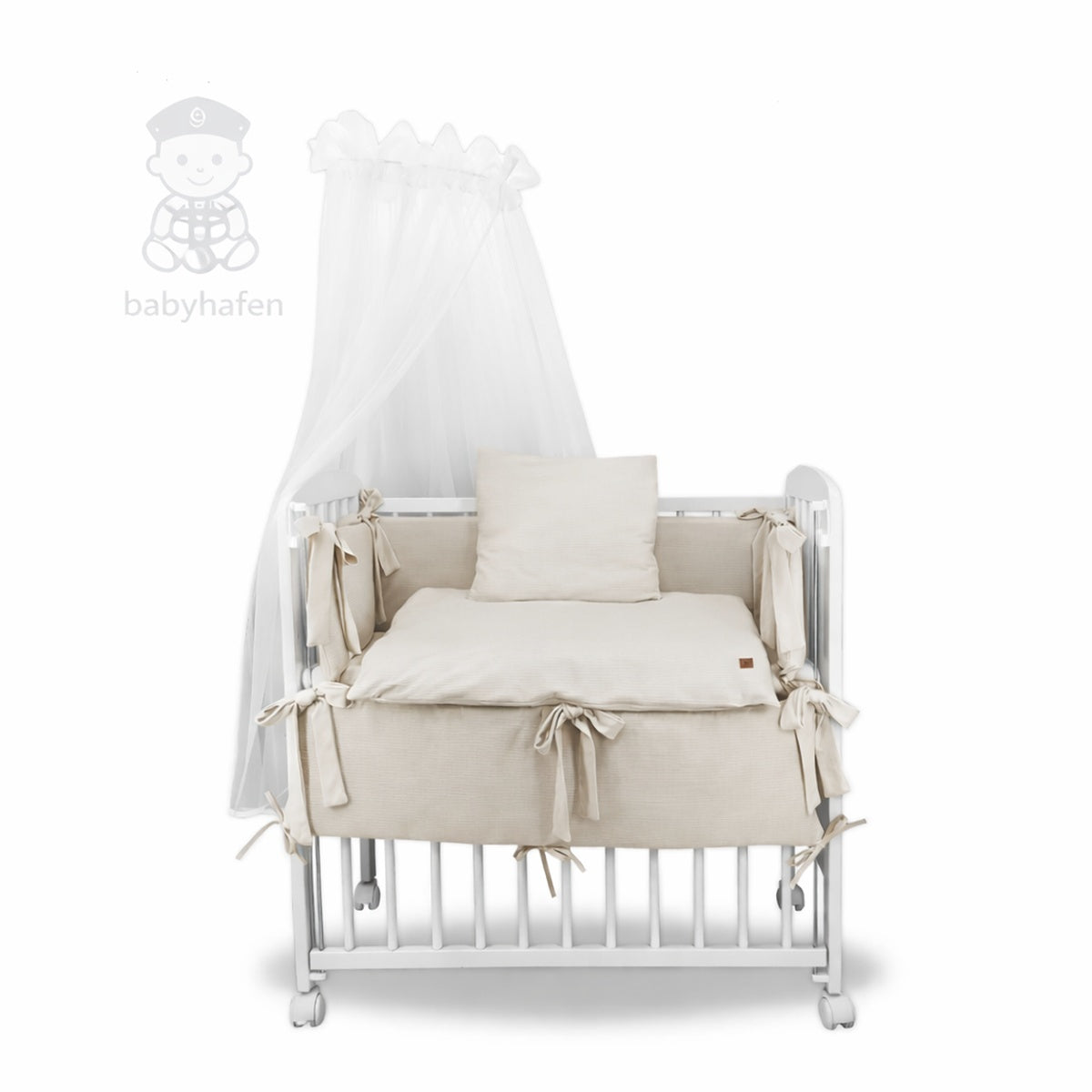 Komplettes Beistellbett-Set Sweater Soft Beige von Babyhafen