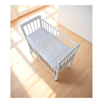 Beistellbett weiß 40x90 mit Bettwäsche Set und Matratze für Baby