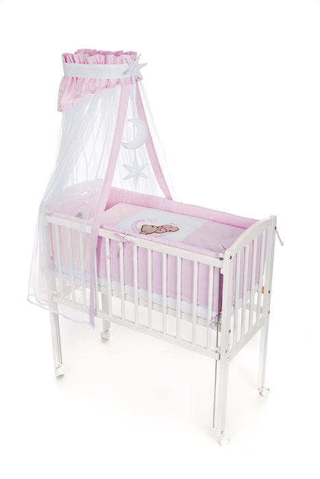 Beistellbett BABY Komplettbett Bär auf Mond rosa - babyhafen.de 