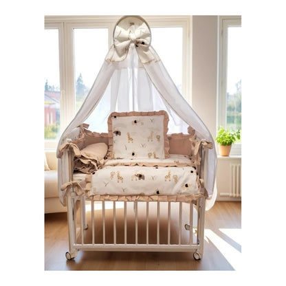 Babybett 3in1 Musselin Safari – Beistellbett & Stubenwagen ab Geburt - babyhafen.de 