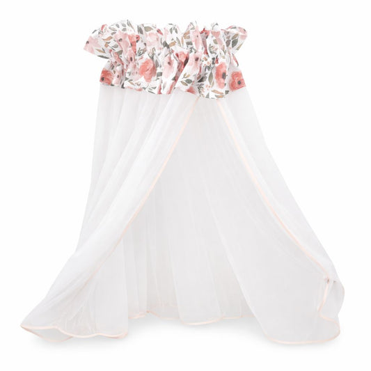 Betthimmel für Babywiege und Beistellbett aus Chiffon mit Blumenmuster