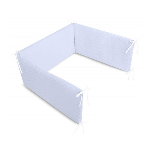 Bettnestchen Blau 180x30 cm gesteppter Samt für Babybett
