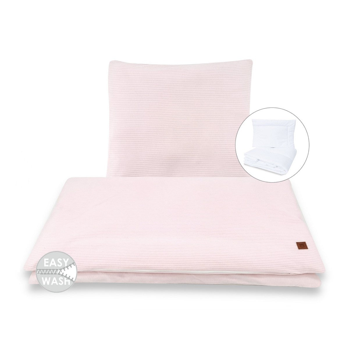 Babyhafen Babydecke und Kissen Set Sweater Rosa – weiche Bettwäsche für Beistellbett