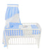 Komplettbett 120 × 60 Babybett Teddy auf dem Mond, blau - babyhafen.de 