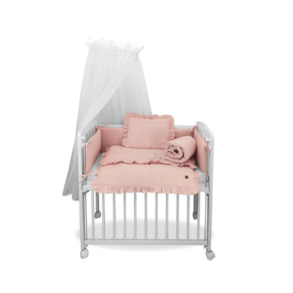 Beistellbett 3in1 90x40 – Matratze & Musselin-Set Rosa | Babyhafen