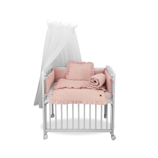 Beistellbett 3in1 90x40 – Matratze & Musselin-Set Rosa | Babyhafen