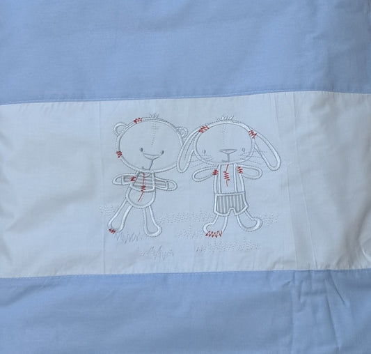 Baby Garnitur für Kinderwagen mit Stickerei Blau - babyhafen.de 