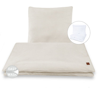 Komplett-Babybett 60x120 – Beige & Wende-Bettwäsche Interlock - babyhafen.de 