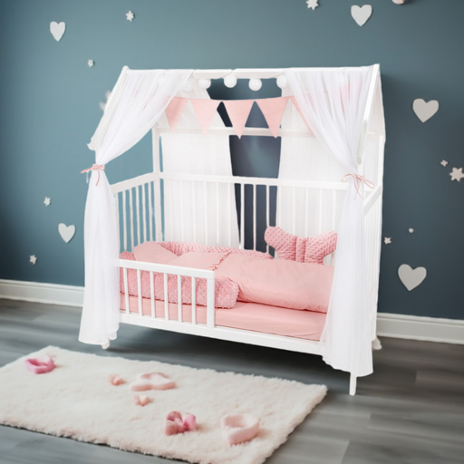 Royal Komplettbett 2in1 Hausbett 60×120 mit Schutzgitter - babyhafen.de 