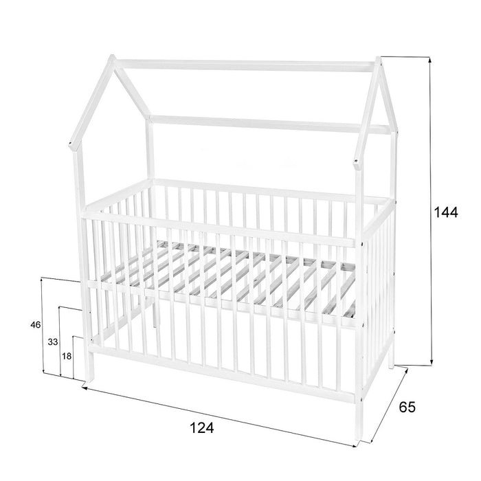 Hausbett 120x60 cm weiß Matratze Babybett - babyhafen.de 