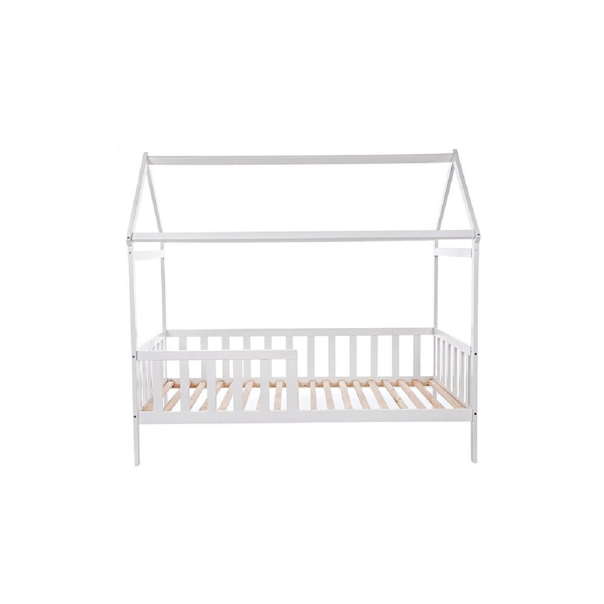 Modernes Kinderbett Hausform mit Rausfallschutz 80x160 cm