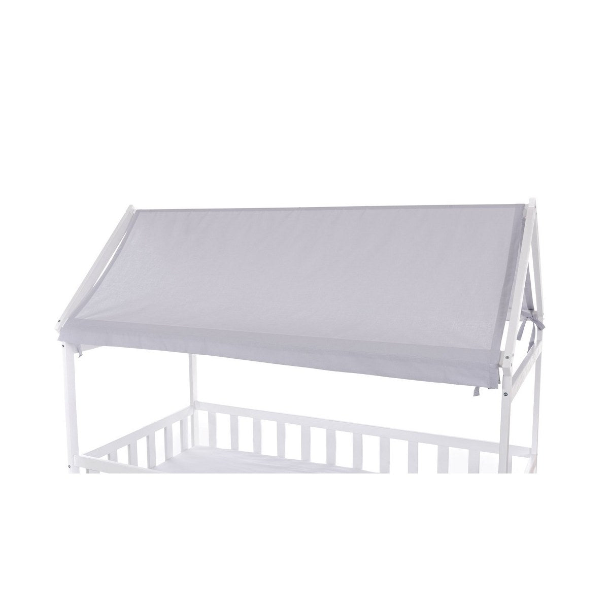 Hausbett Dach aus Baumwolle Grau 160x80