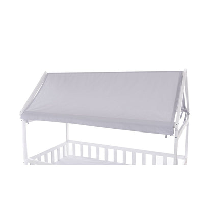 Hausbett Dach aus Baumwolle Grau 160x80