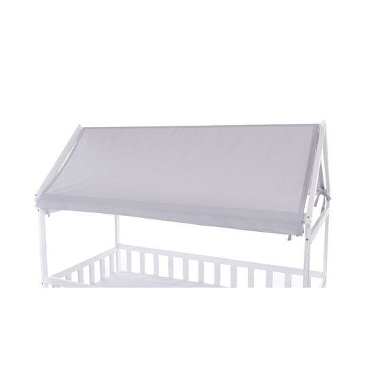 Hausbett Dach aus Baumwolle Grau 160x80