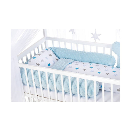 Bettwäsche für Hausbett Blau mit Baldachin und Bettrolle