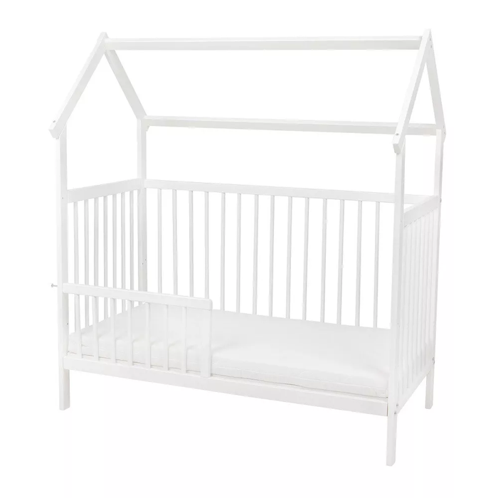 Royal Beige Komplett 2in1 Hausbett mit Schutzgitter - babyhafen.de 