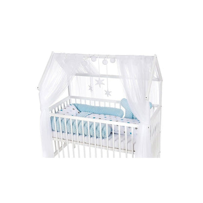 Baby Bettset Hausbett 60x120 Blau mit Sternen