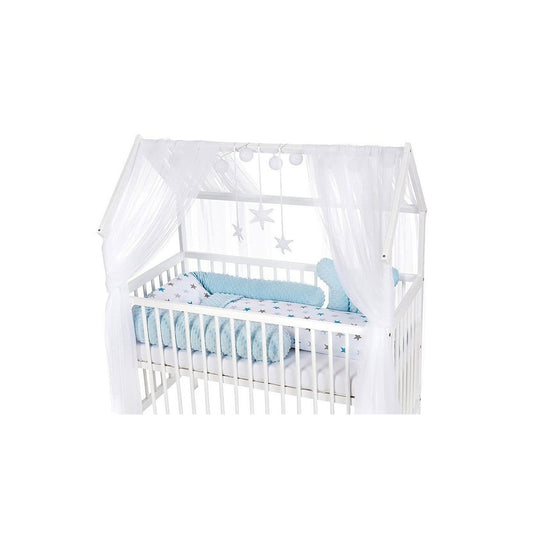 Baby Bettset Hausbett 60x120 Blau mit Sternen
