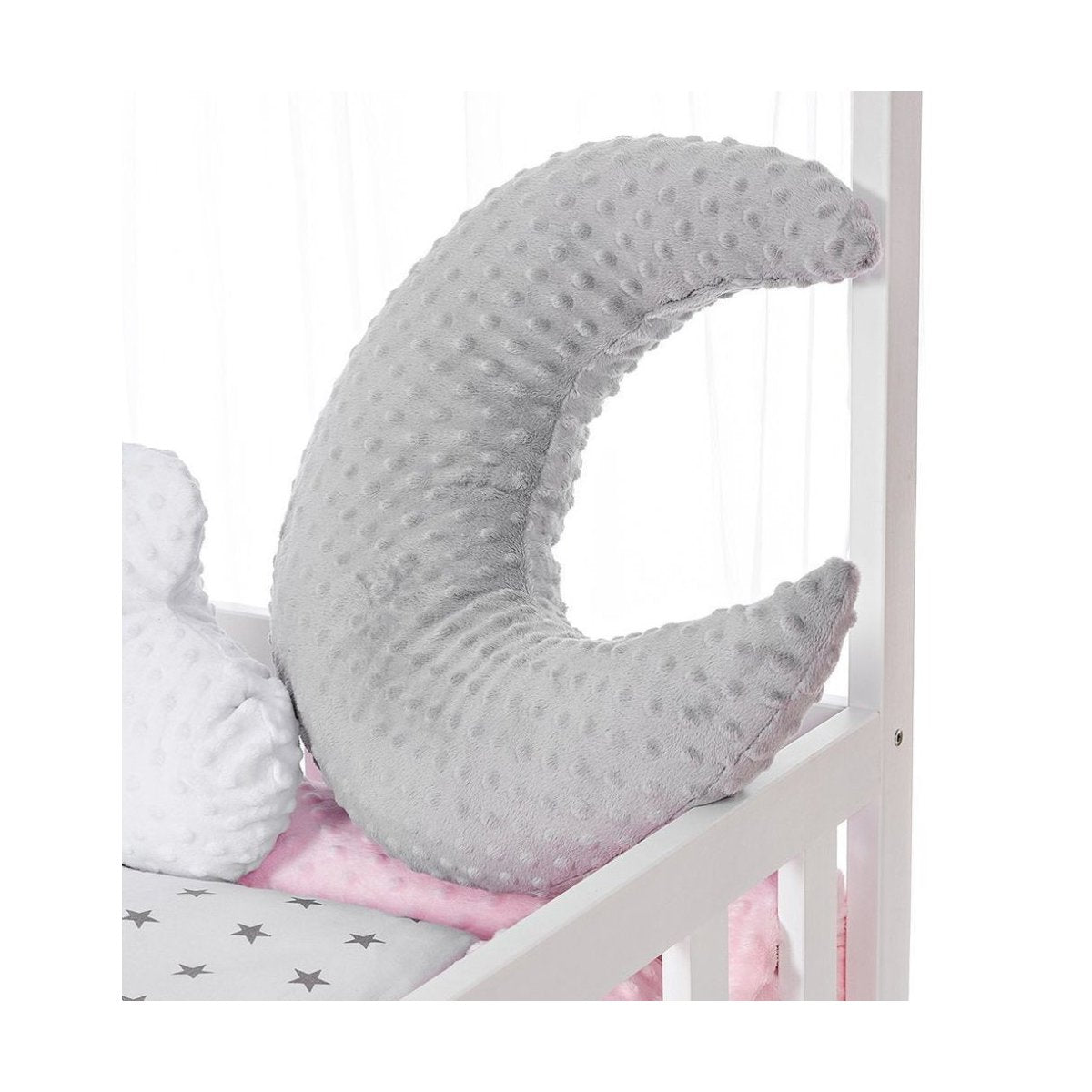 Kinder Mondkissen Minky Grau - babyhafen.de 
