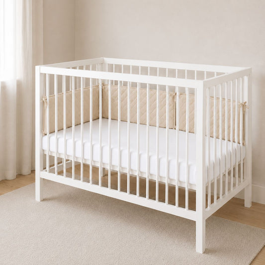PINIO Kinderbett 60x120 mit beigem Bettnestchen