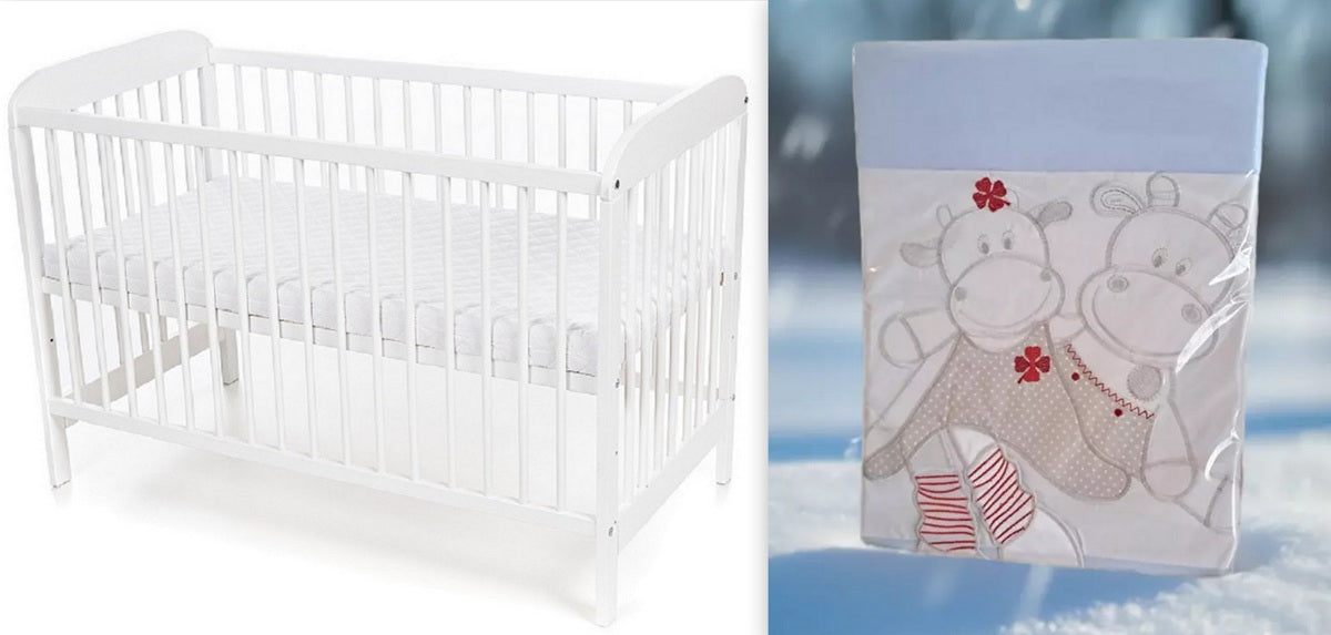 Kinderbett Weiß EMI 60 × 120 Matratze Bezüge - babyhafen.de 