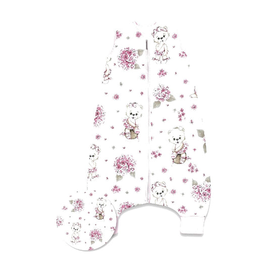 Leichter Babyschlafsack mit Beinen für Sommer 0.5 TOG Teddy Design