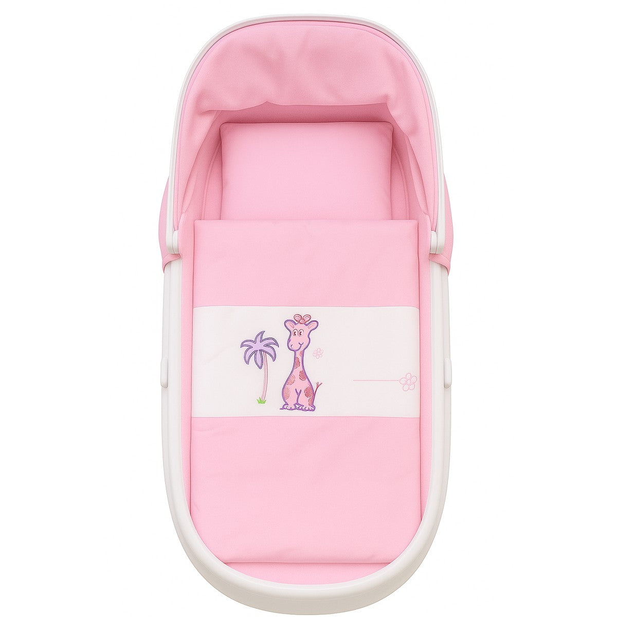 Baby Garnitur für Kinderwagen mit Stickerei Rosa - babyhafen.de 
