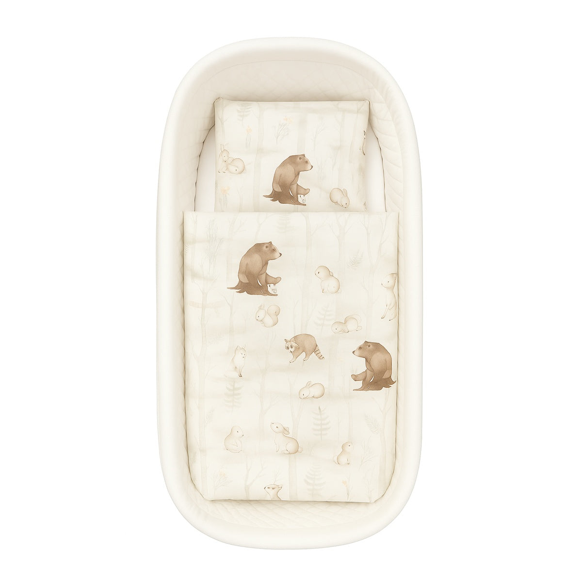 Baby Bettwäsche Set mit Waldtieren in Beige