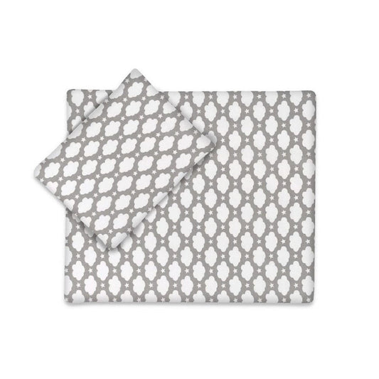 Baby Bettwäsche Set Wolken Grau 50x70 cm mit Kissen und Decke