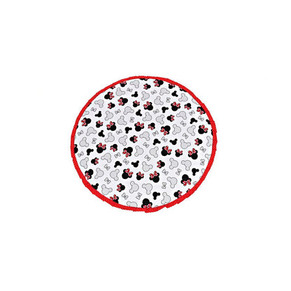 Runde Krabbeldecke für Babys im Minnie Maus Design Rot-Weiß