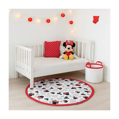Babyhafen Spielmatte Minnie Mouse Design – Rot-Weiß gepunktet mit Rüschen