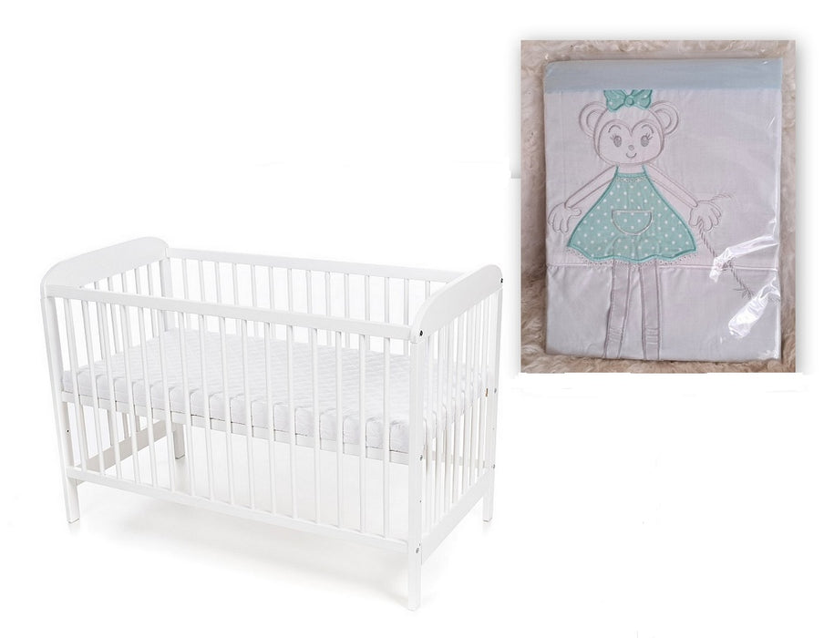 Kinderbett Weiß EMI 60 × 120 Matratze Bezüge - babyhafen.de 