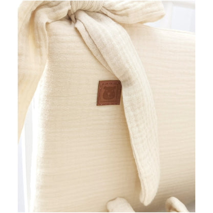 Nestchen aus Musselin Beige fuer Beistellbett 90x40