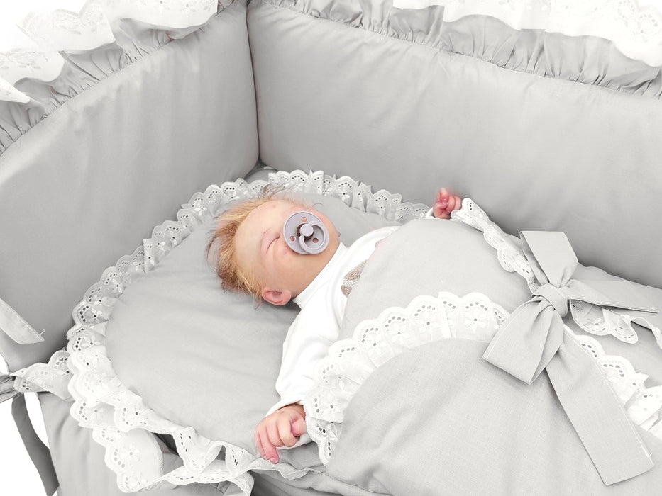 Beistellbett 3in1 Baby Edel ROYAL SET Grau Spitze - babyhafen.de 