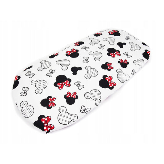 Spannbettlaken 40x90 Minnie rote Schleifen für Beistellbett und Wiege