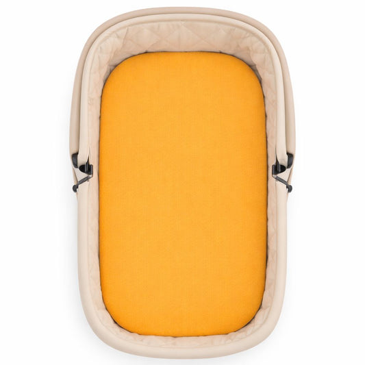 Spannbettlaken oval 40x70 gelb für Kinderwagen und Stubenwagen