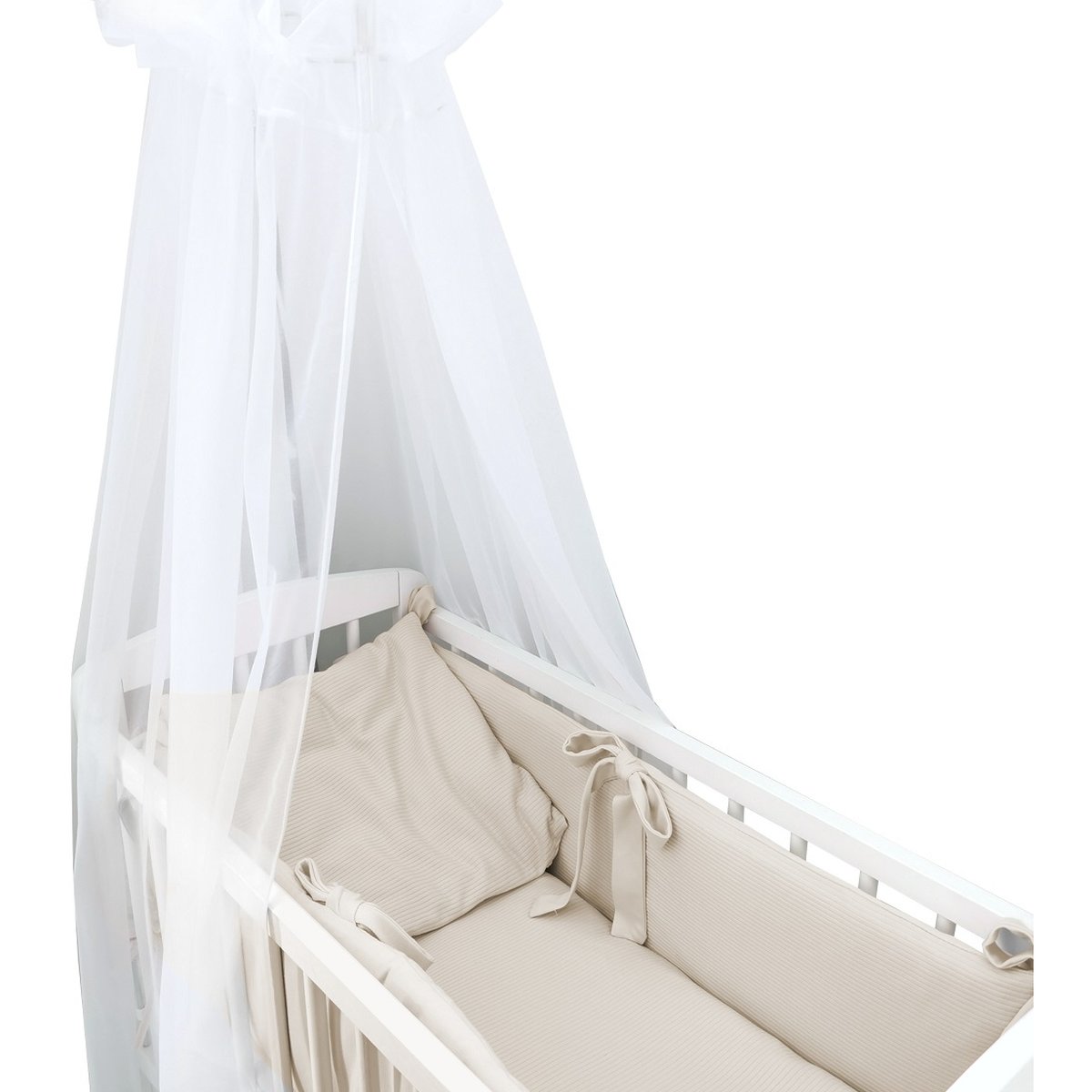 Beistellbett Baby Sweater Soft Beige mit Matratze für Boxspringbett 3in1