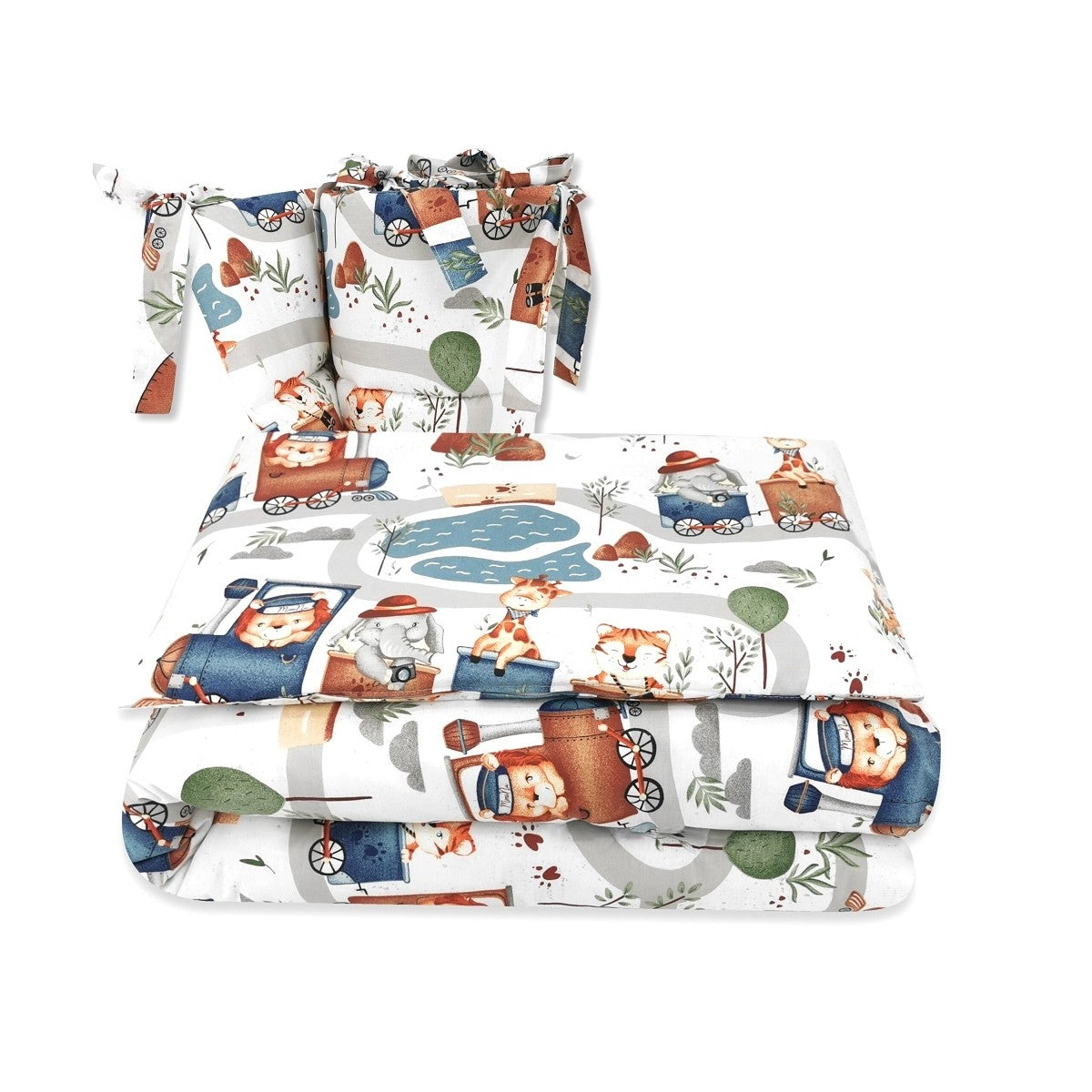 Baby Wiegenset mit Tiermotiv und Eisenbahn Design