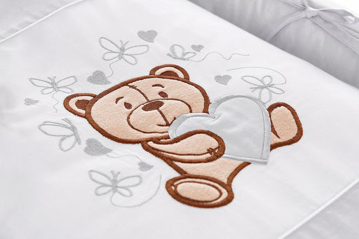 Komplettwiegeset Teddybär-Schmetterlinge Grau - babyhafen.de 